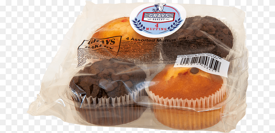 Download Grays 4 Assorted Muffins Cupcake, Cake, Cream, Dessert, Food Png Image