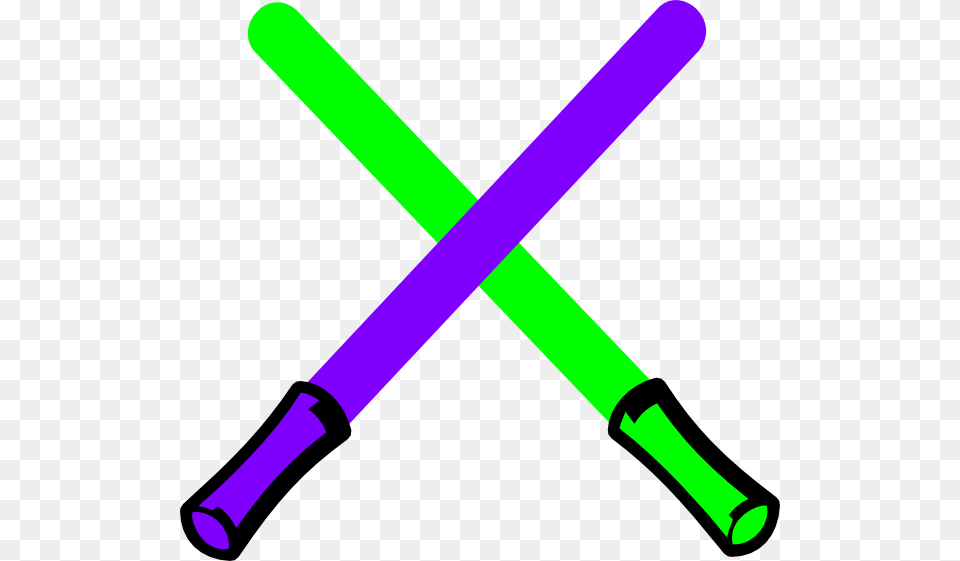 Green And Purple Light Saber Clipart, Baton, Stick, Blade, Razor Free Png Download