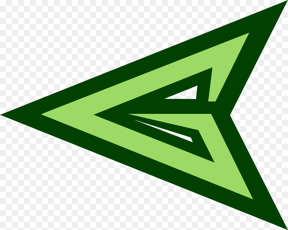 Download Green Arrow Logo Draw Green Arrow Logo, Triangle, Arrowhead, Weapon Free Png