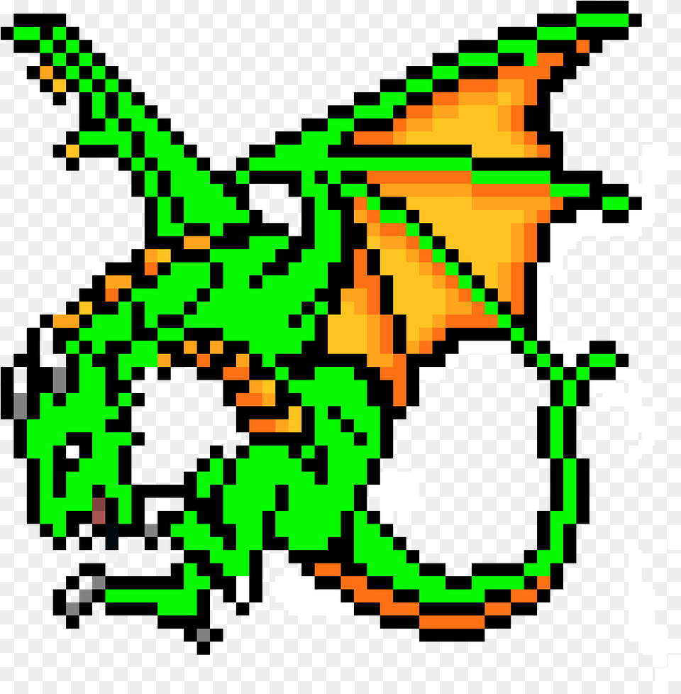 Download Green Dragon No Copyright Pixel Art Full Size Pixel Art Water Dragon, Qr Code, Graphics Free Transparent Png