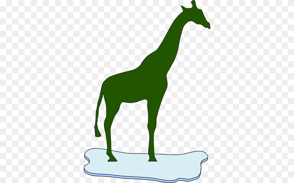 Download Green Giraffe Silhouette On Ice Clipart, Animal, Mammal, Kangaroo Png