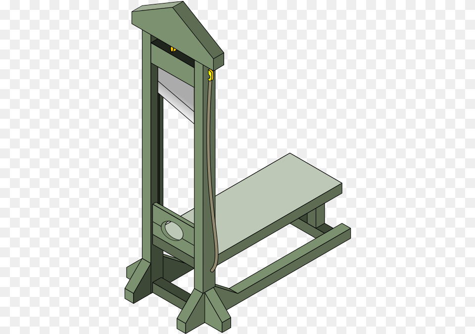 Download Green Guillotine Guillotine, Bus Stop, Outdoors, Furniture, Bed Png