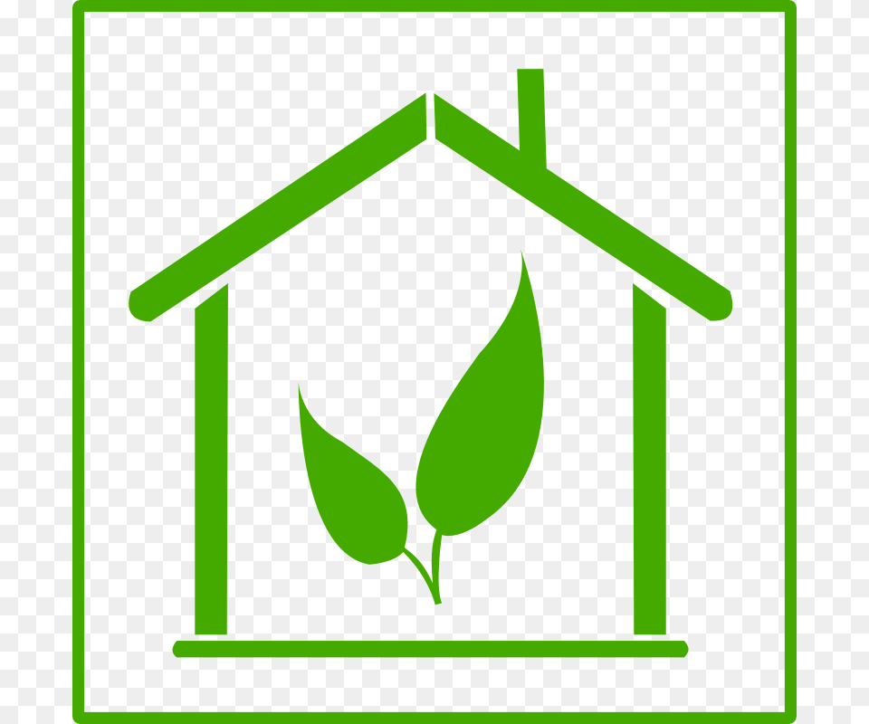 Download Green House Icon Clipart Green Home Clip Art House, Leaf, Plant, Cross, Symbol Free Png