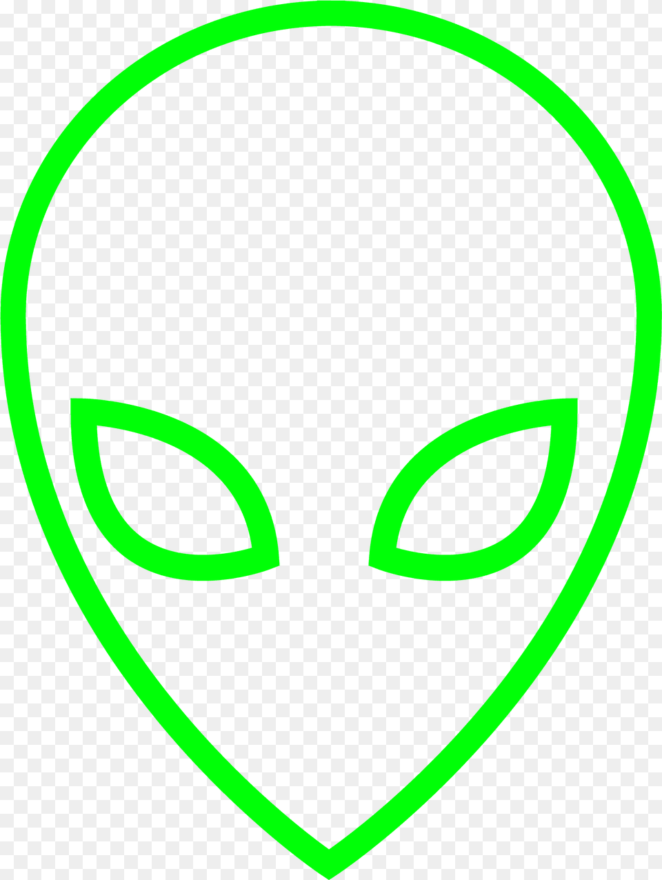 Download Green Outline Of A Alien Head Circle Free Transparent Png