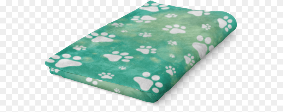 Download Green Watercolor Paw Prints Fleece Blanket Bed Sheet, Cushion, Home Decor Free Transparent Png