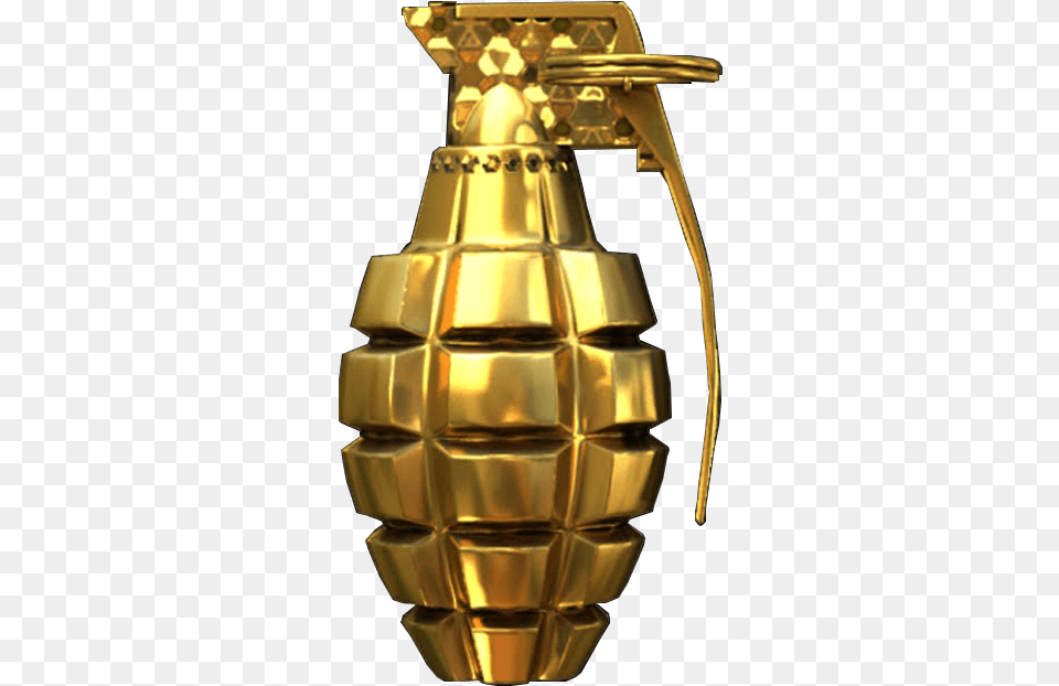 Download Grenade Gold Gold Grenade, Ammunition, Weapon Free Transparent Png