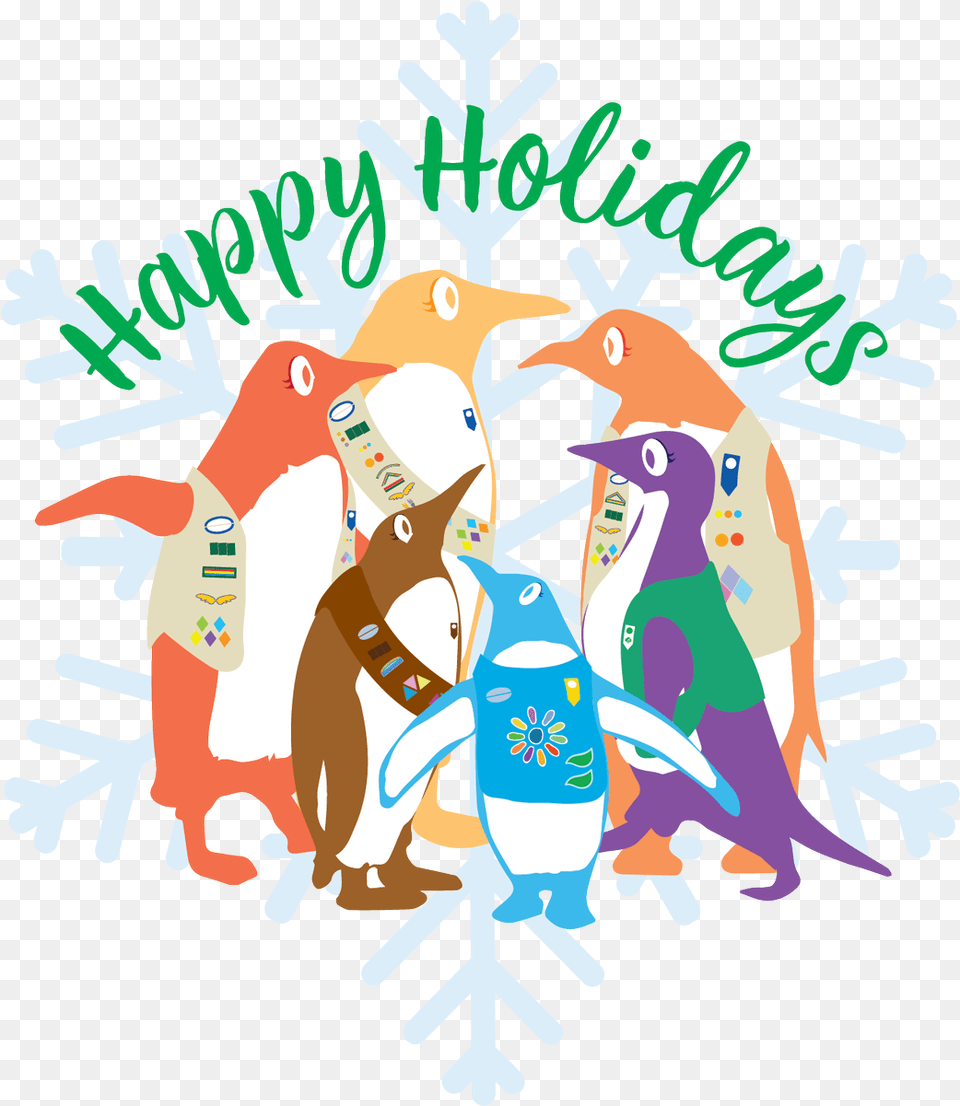 Download Gscnc Happy Holidays Girl Scouts Girl Scout Holiday Clipart, Animal, Art, Bird, Graphics Png