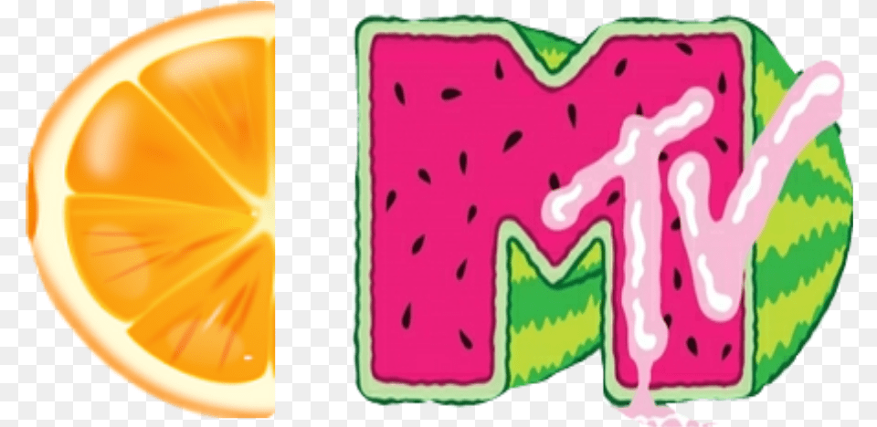 Download Half Lemon Slice Orange Slice Clip Art Image Mtv Watermelon, Food, Fruit, Plant, Produce Png