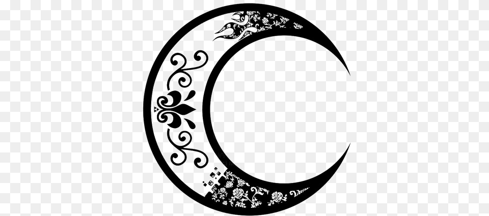 Download Half Moon Image Dlpngcom Moon And Tree Tattoo, Pattern, Art Free Png