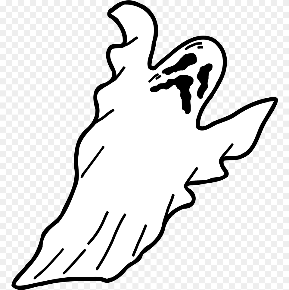 Download Halloween Ghost Hd Free Transparent Scary Ghost Clipart, Silhouette, Stencil, Animal, Bird Png Image