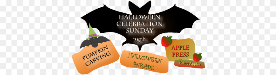 Download Halloween Neighborhood Events Silhouette Clip Logo Bat Out Of Hell, Text, Food, Produce Png Image