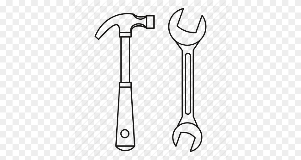 Download Hammer Outline Clipart Hammer Clip Art Illustration, Cutlery, Fork, Spoon Png Image