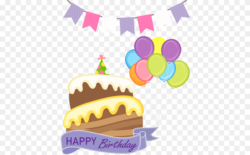 Happy Birthday Cake Clip Art Image Birthday Birthday, Person, People, Balloon, Birthday Cake Free Png Download
