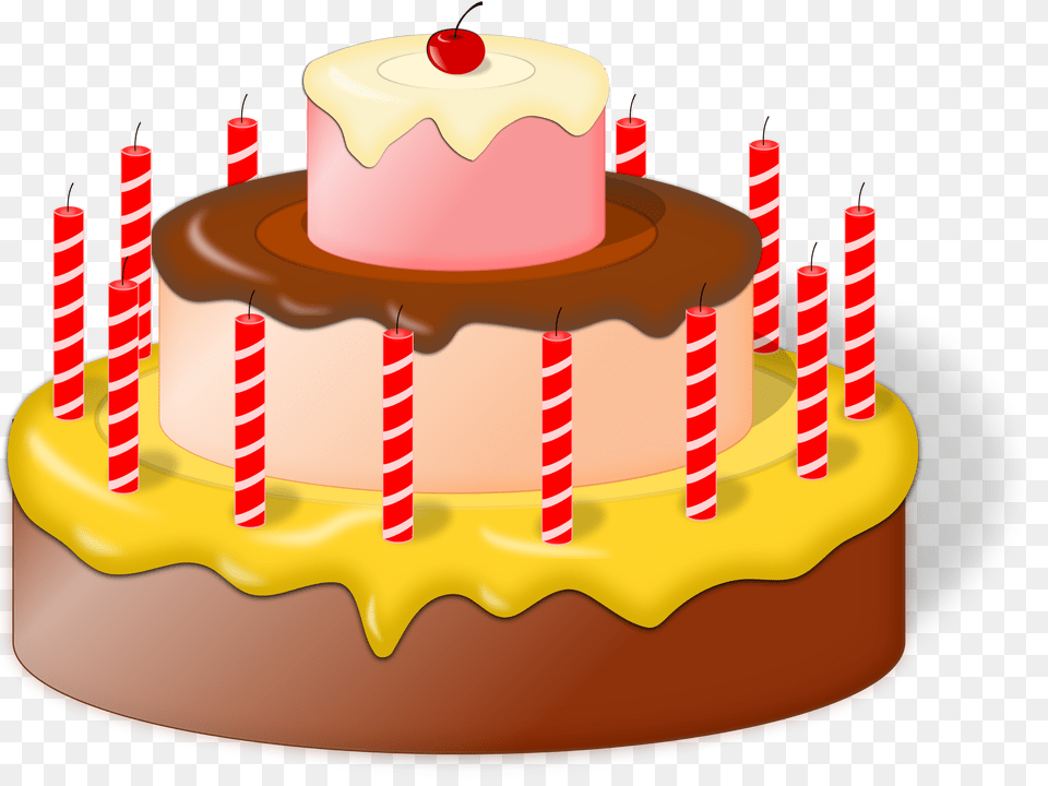 Download Happy Birthday Cake Clipart Geburtstagstorte, Birthday Cake, Cream, Dessert, Food Free Transparent Png