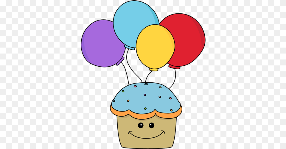 Happy Birthday Cupcake Clipart Balloons Cute Birthday Clipart, Balloon Free Png Download