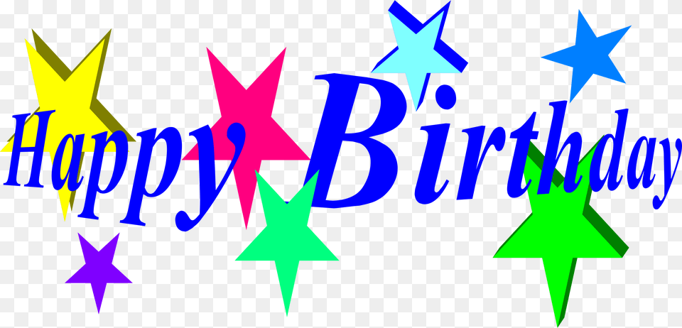 Happy Birthday Signs Word Art Happy Birthday, Star Symbol, Symbol Free Png Download