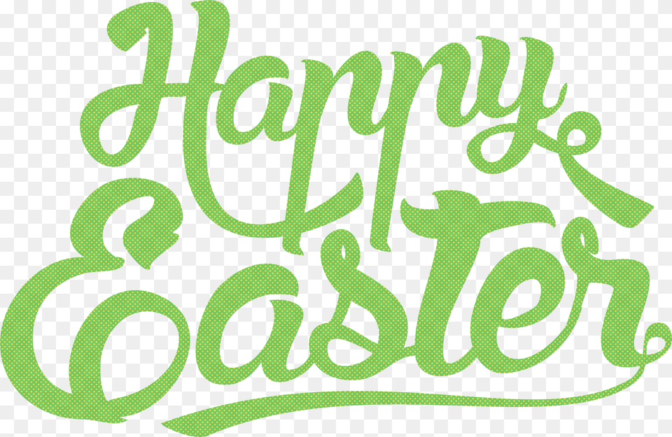 Happy Easter Green Text Clip Art Easter Day Text, Calligraphy, Handwriting Free Png Download