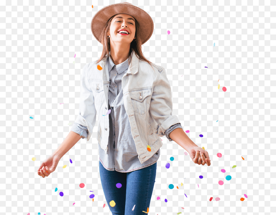 Download Happy Girl Download Girl Images Hd, Hat, Clothing, Coat, Shirt Png Image