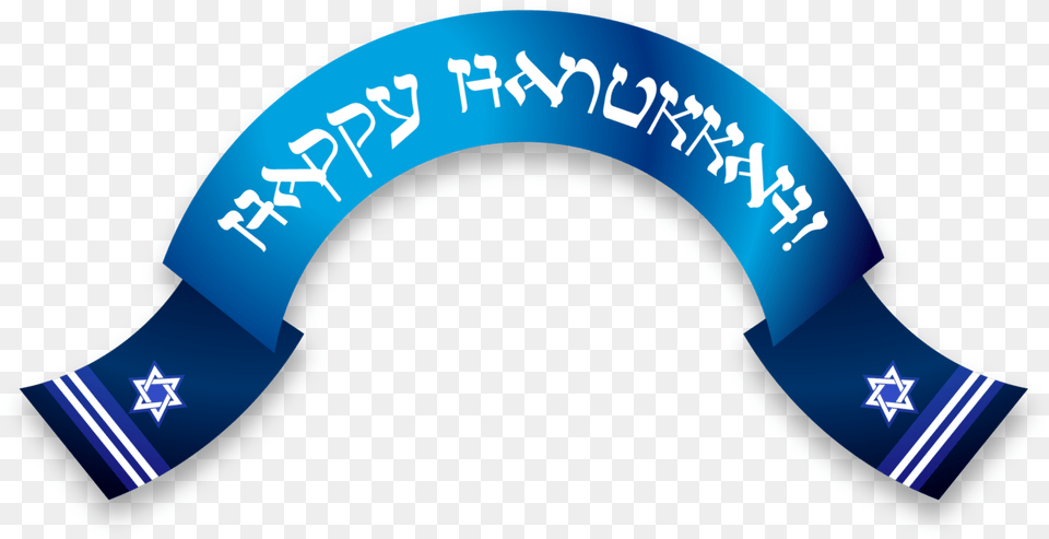 Download Happy Hanukkah Half Circle Blue Ribbon Banner Circle Ribbon Blue Free Png