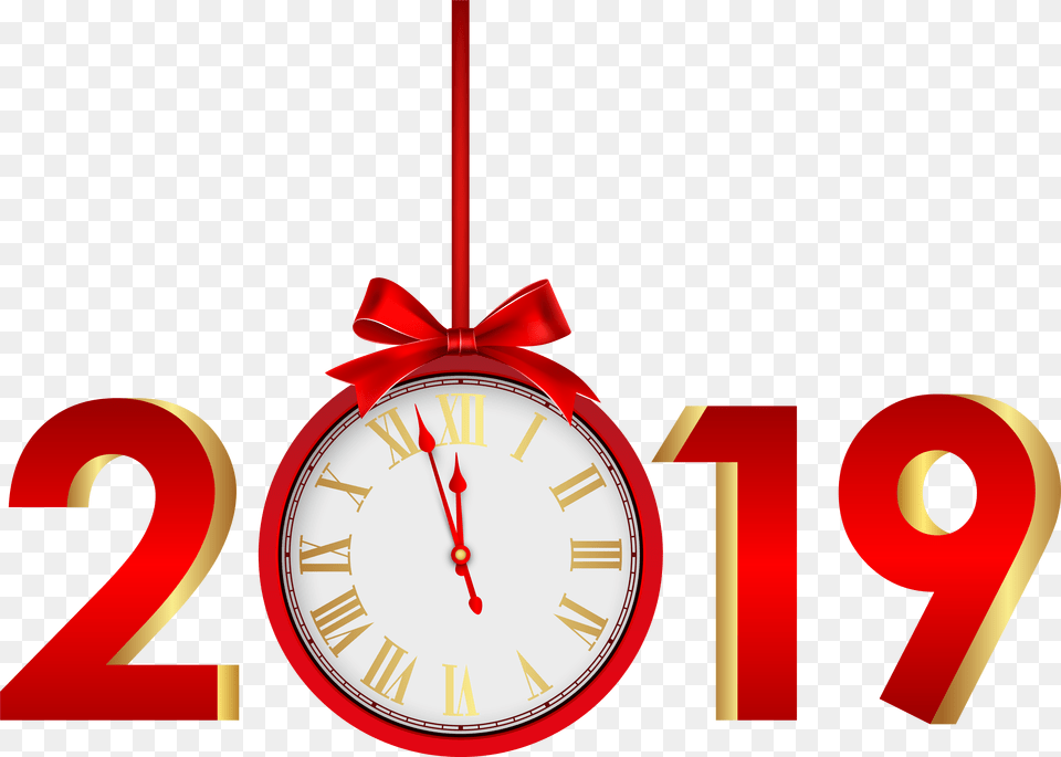 Download Happy New Year 2019 Hd Wall Clock, Analog Clock Png