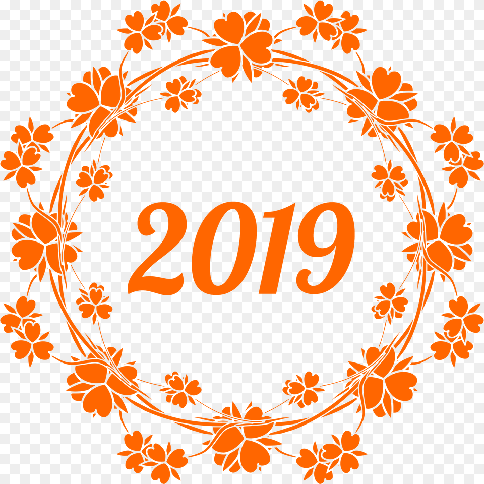 Download Happy New Year 2019 With Hello Others 2376 2019, Art, Floral Design, Graphics, Pattern Free Transparent Png