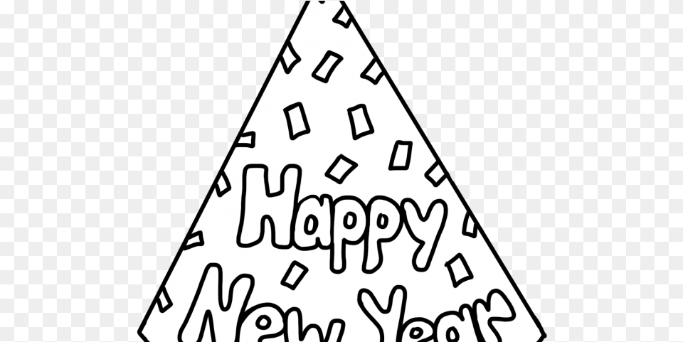 Download Happy New Year Clipart Hat New Years Coloring Pages, Triangle, Text, Adult, Bride Free Png
