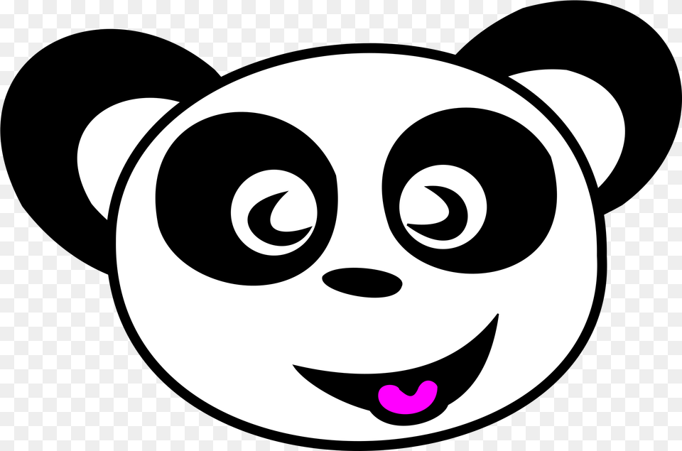 Download Happy Panda Face Clipart For Web Full Size Panda Face Background, Stencil, Astronomy, Moon, Nature Free Transparent Png