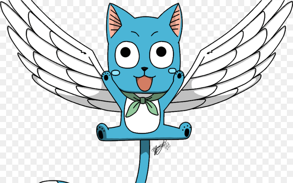 Download Happy The Cat From Fairy Tale Tail By Happy Drawing Fairy Tail Anime, Face, Head, Person, Cartoon Png Image