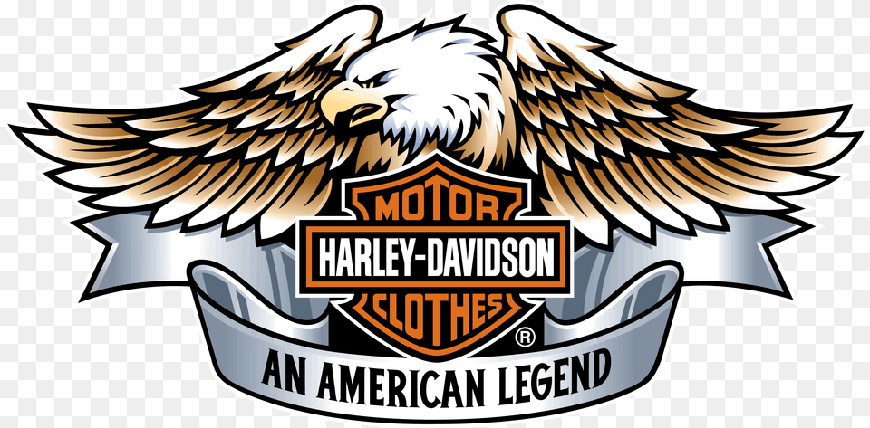 Download Harley Davidson Logo Eagle Wings Motor Harley Davidson Clothes, Emblem, Symbol, Animal, Bird Free Transparent Png