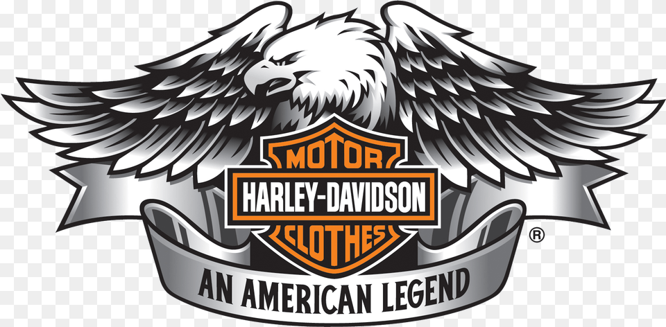 Download Harley Davidson Logo Motor Harley Davidson Clothes, Emblem, Symbol, Badge Png