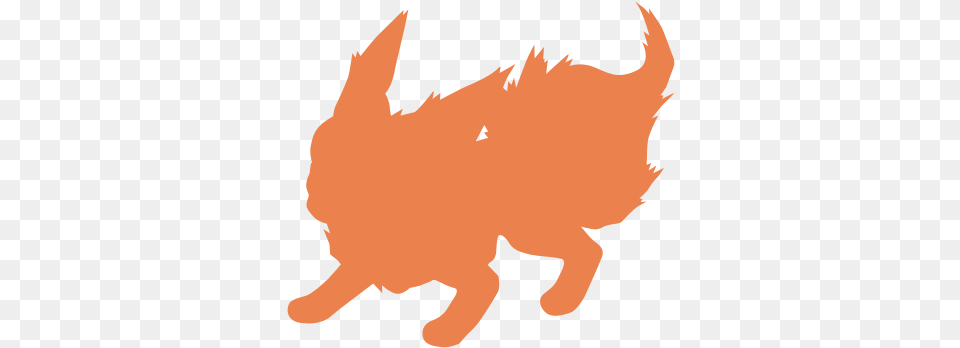 Download Hd 136 Fire And Orange Flareon Silhouette, Baby, Person, Plush, Toy Png Image