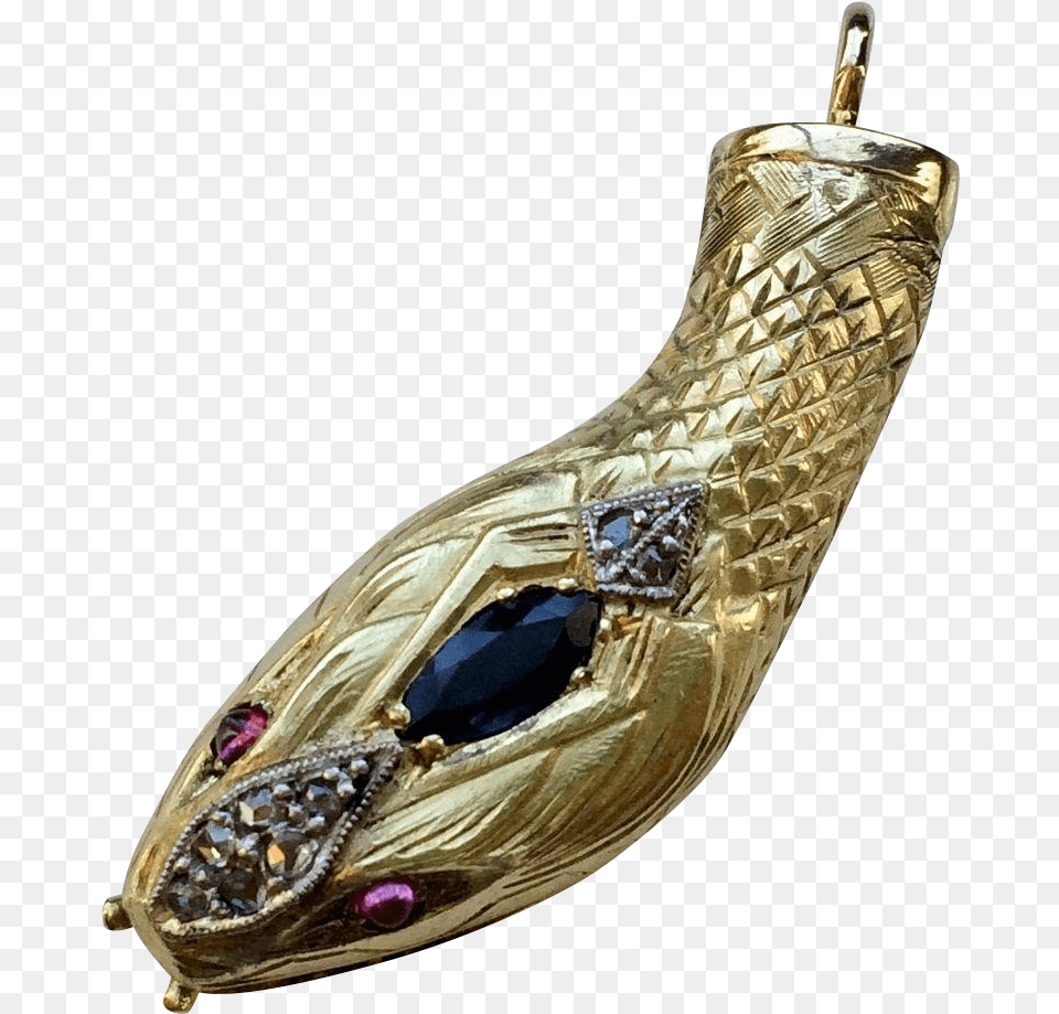 Download Hd 18k Gold Victorian Serpentsnake Head Charm 18k Snake Head, Accessories, Gemstone, Jewelry, Bronze Png Image