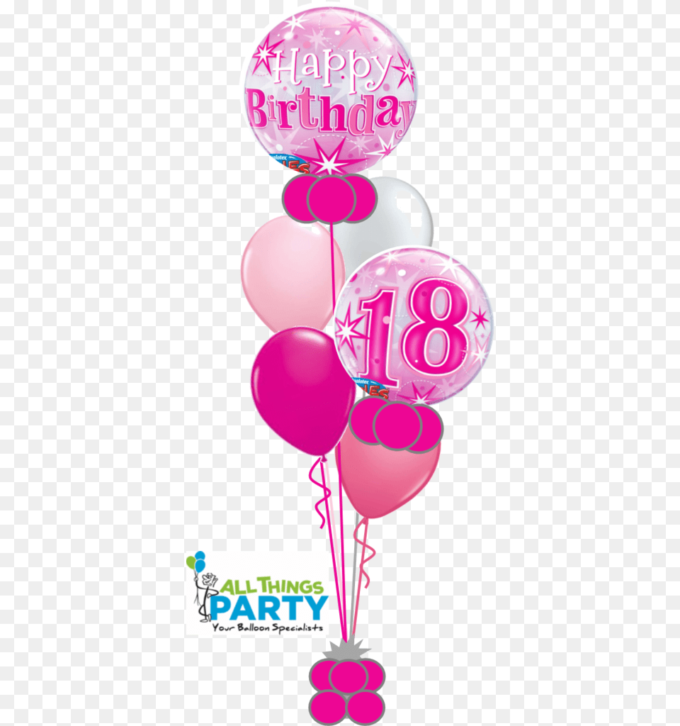 Download Hd 18th Birthday Bubble Bouquet 50th Birthday Balloon For 18th Birthday, People, Person Free Png
