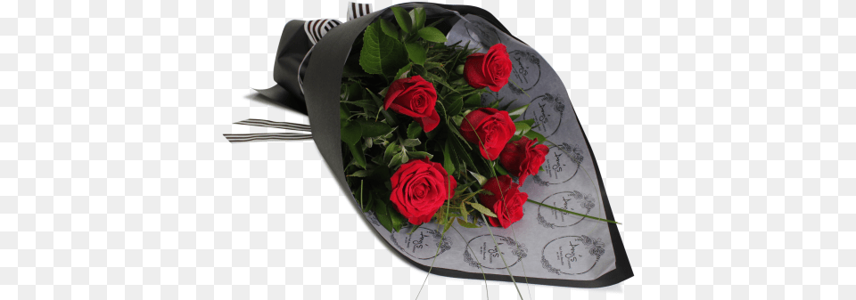Download Hd 6 Stem Red Rose Bouquet Flower Bouquet Rose Flower Bouquet Transparent, Flower Arrangement, Flower Bouquet, Plant Free Png