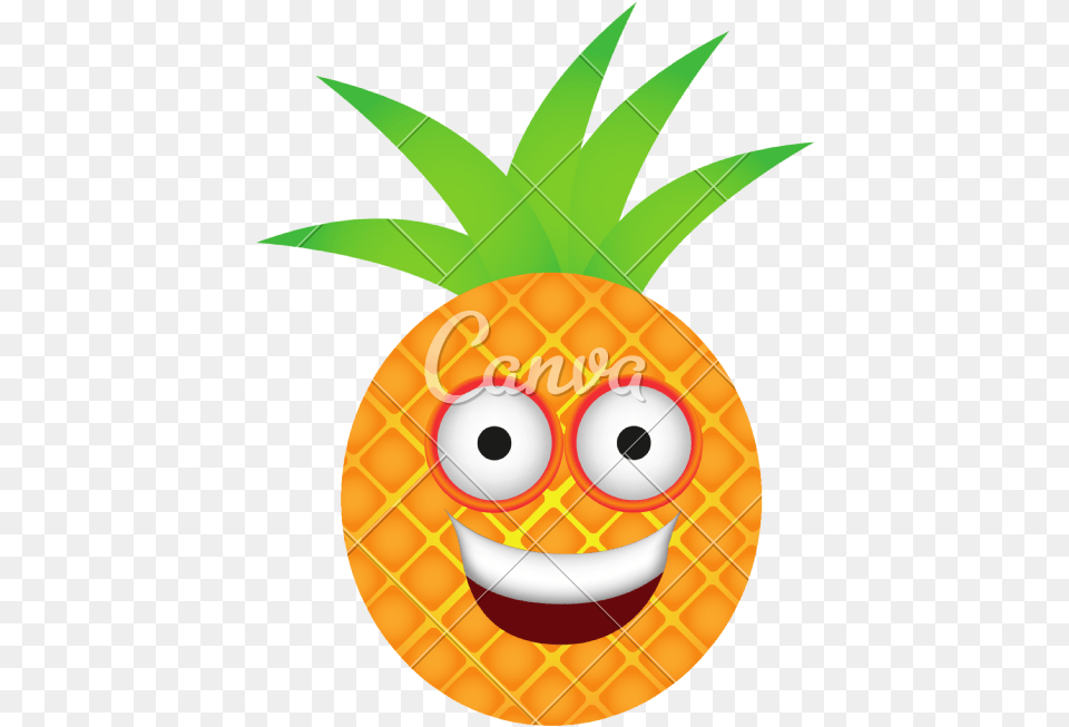 Download Hd 800 X 2 Cartoon Pineapple With Face Cartoon Pineapple With Face, Food, Fruit, Plant, Produce Free Transparent Png