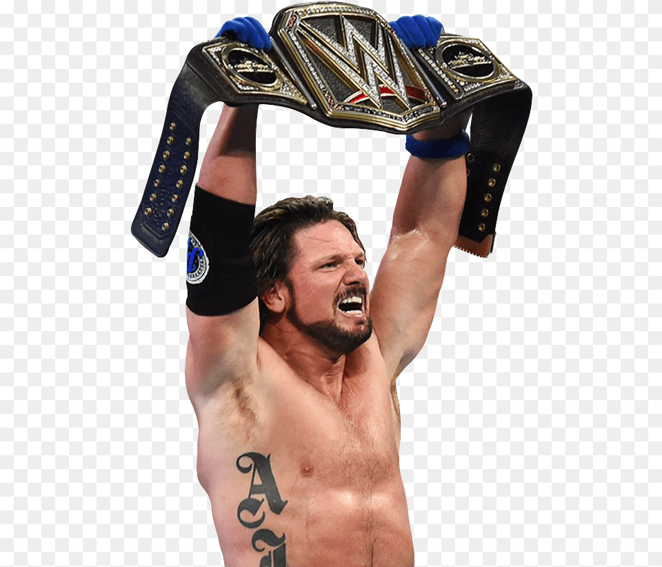 Download Hd Aj Styles Wwe Champion Wwe Aj Styles New, Adult, Male, Man, Person Png