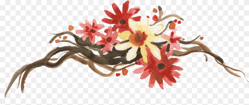 Download Hd Arts Watercolour Flowers Autumn Watercolor Fall Water Color Flowers Free Png