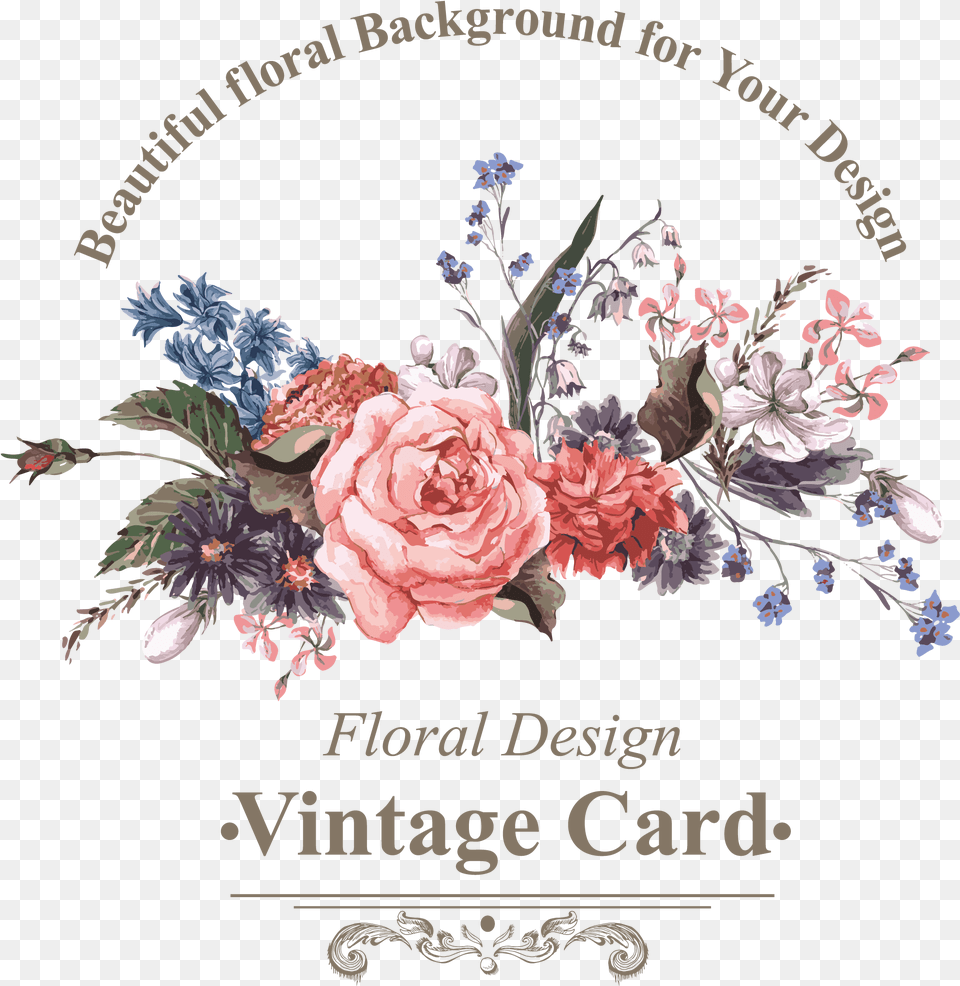 Download Hd Banner Library Stock Bird Flower Euclidean Flowers Vector, Art, Floral Design, Graphics, Pattern Png