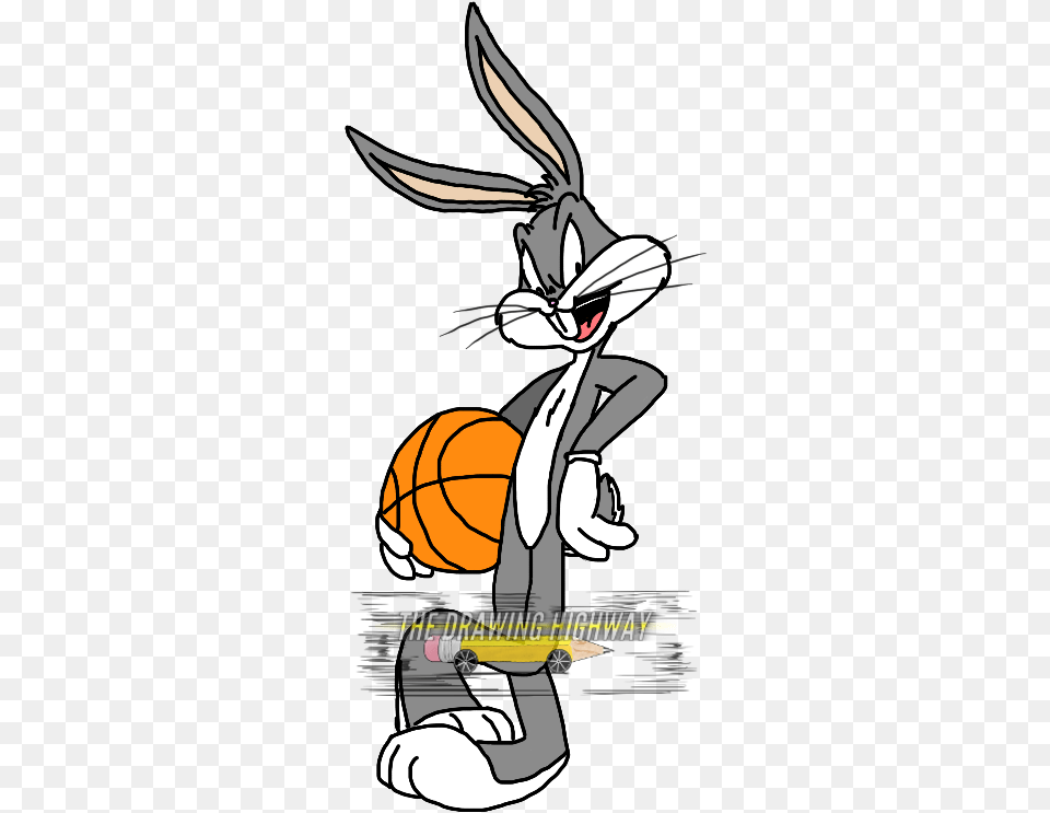 Download Hd Basketball Clipart Bugs Bunny Bugs Bunny Bugs Bunny Basket, Ball, Basketball (ball), Cartoon, Sport Png Image
