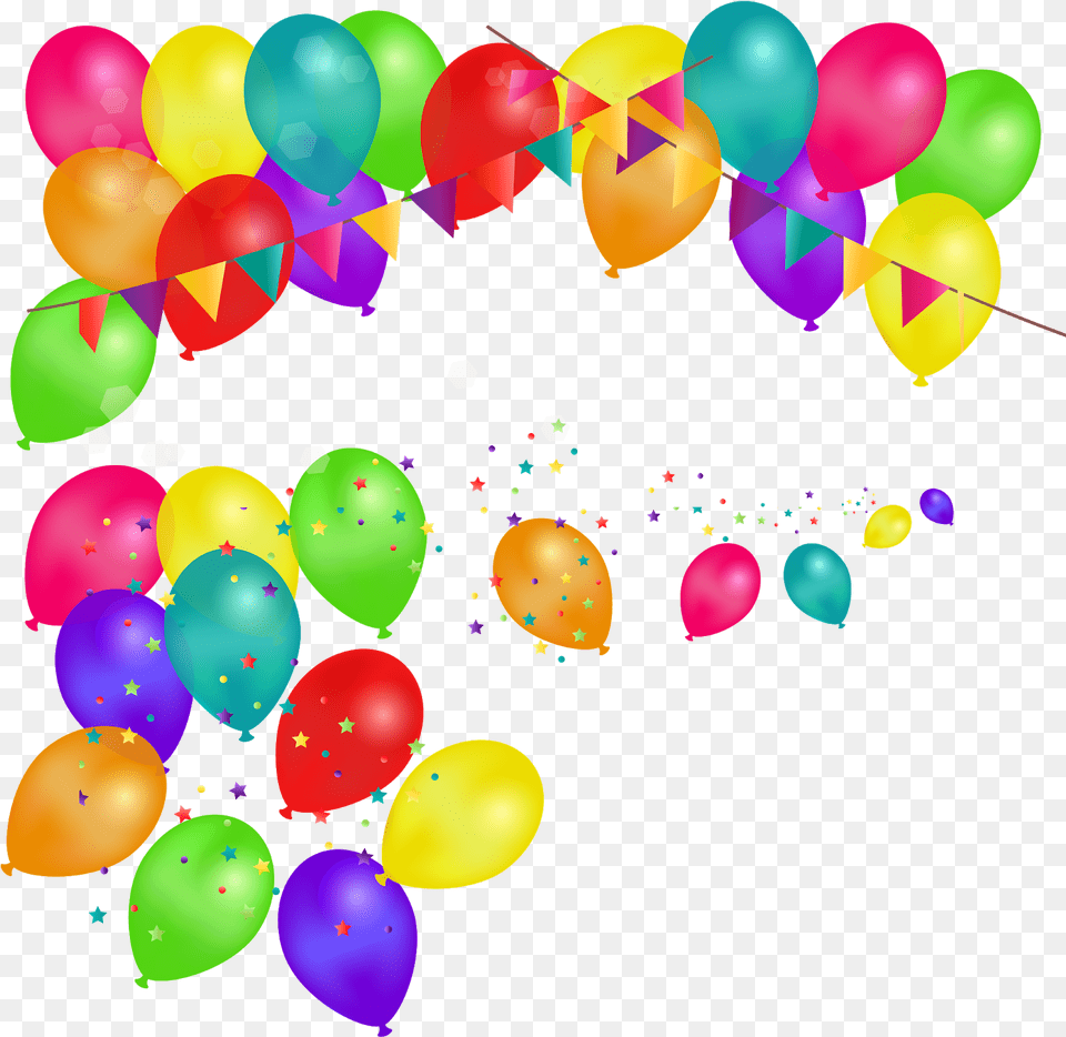 Download Hd Birthday Balloon Images Portable Network Globos Y Serpentinas Free Transparent Png