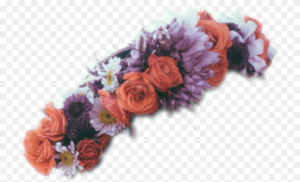 Download Hd Black Flower Crown Flower Crown Side View, Accessories, Flower Arrangement, Flower Bouquet, Plant Png Image
