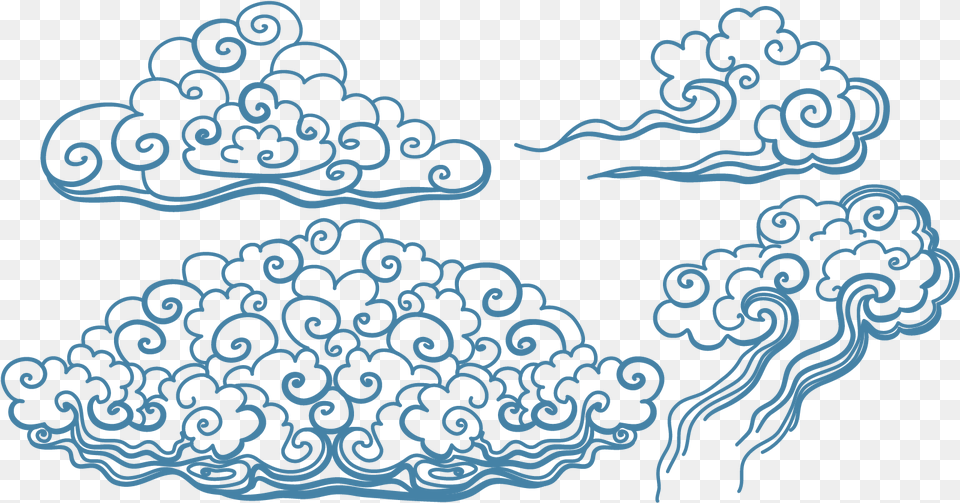 Download Hd Blue Tattoo Art Vector Japanese Cloud Illustration, Pattern, Graphics, Sea, Water Png