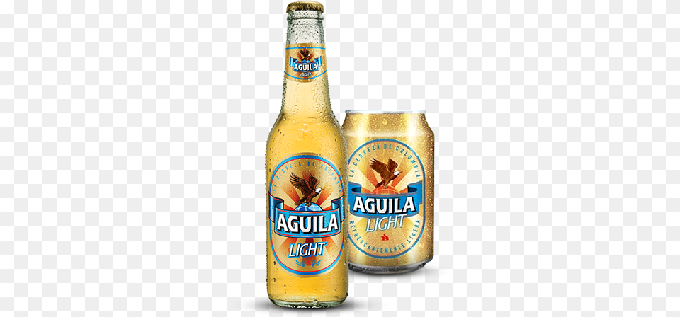Download Hd Botella De Aguila Light Transparent Cerveza Aguila, Alcohol, Beer, Beverage, Lager Png Image
