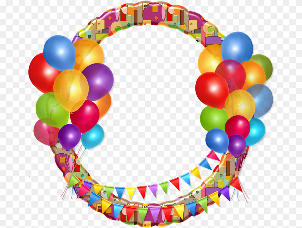 Download Hd Cadres Et Bordures Globos Feliz Happy Birthday Round Frame, Balloon Png