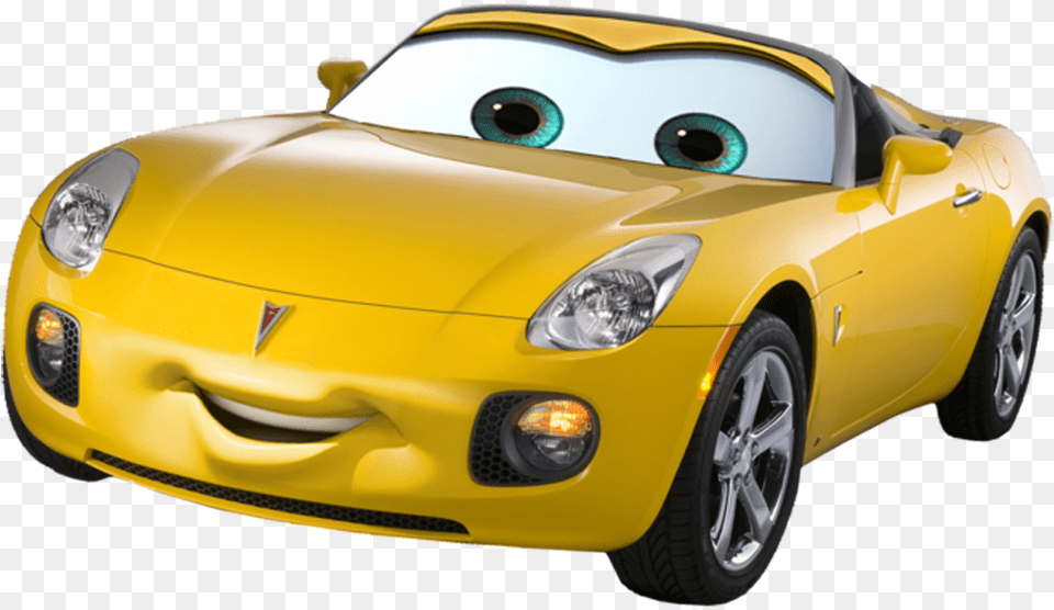 Download Hd Cars Movie Characters Pontiac Solstice, Alloy Wheel, Vehicle, Transportation, Tire Png Image