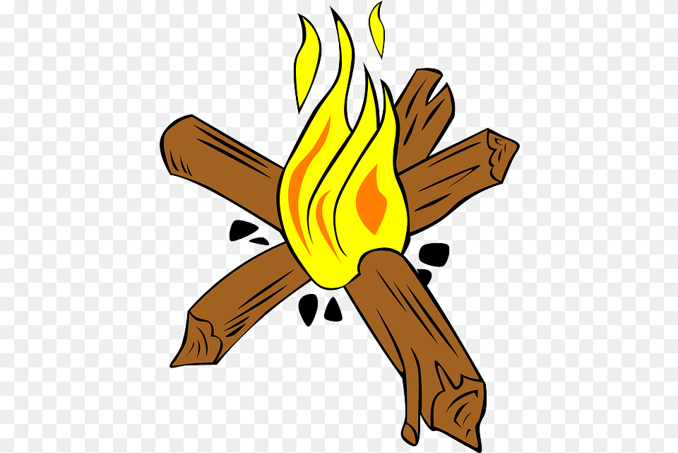 Download Hd Cartoon Fire With Wood Star Fire For Camping Star Fire For Camping, Flame, Dynamite, Weapon Png