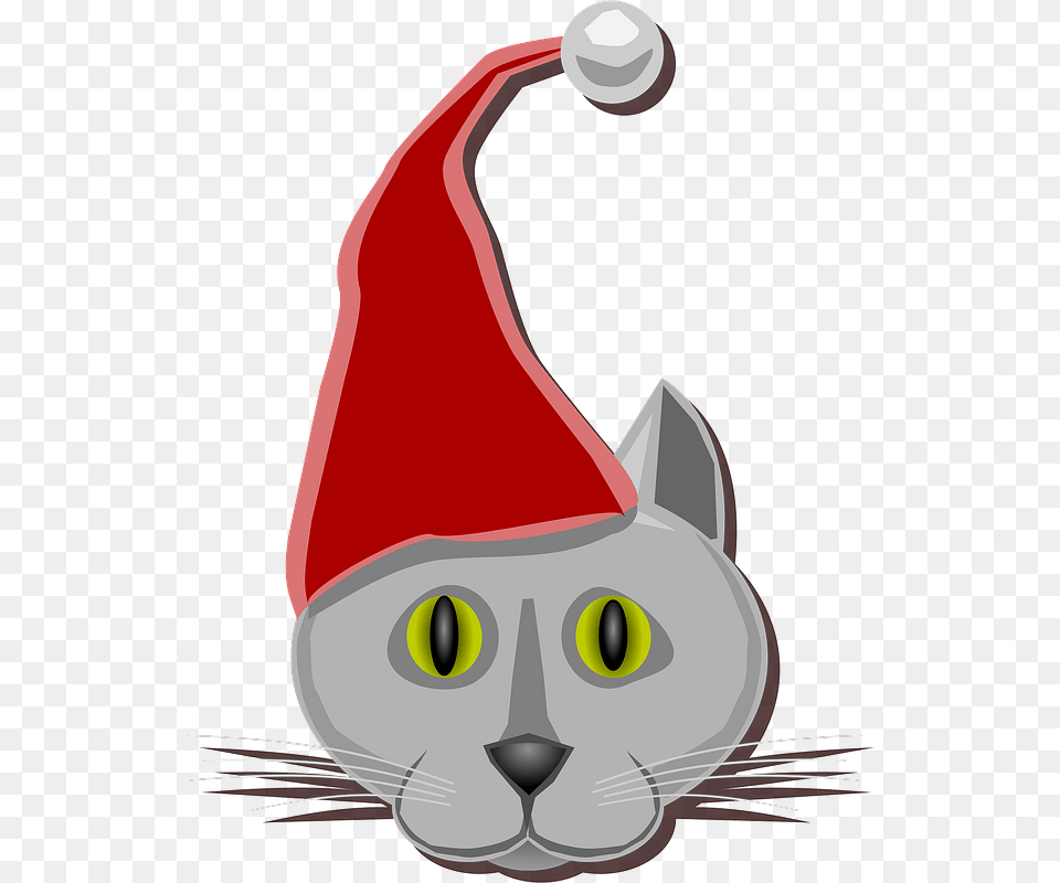 Download Hd Cat Christmas Elf Santa Xmas Santau0027s Hat Christmas Elf, Clothing, Graphics, Art, Mammal Free Transparent Png