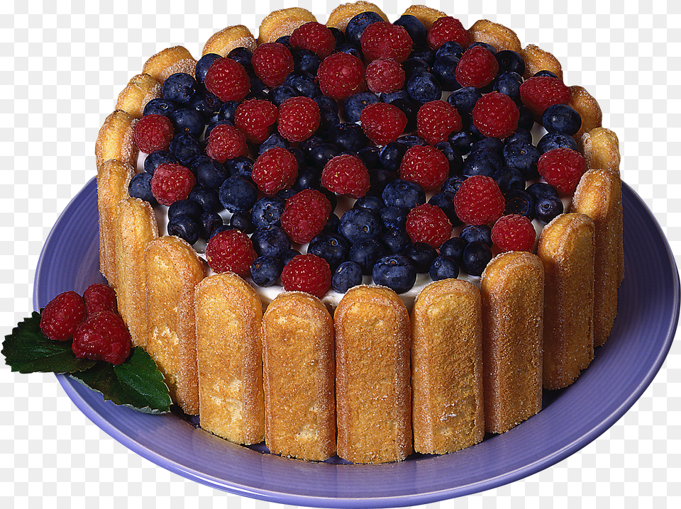 Download Hd Charlotte Cake With Raspberries And Blueberries Charlotte Cake Free Png