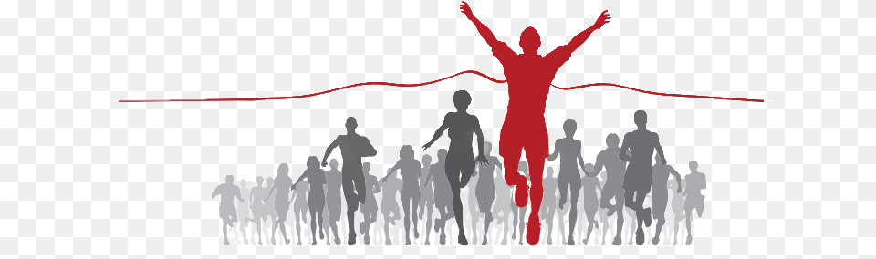 Download Hd Cheering Crowd Silhouette Finish Line Background, Person, People, Man, Male Png