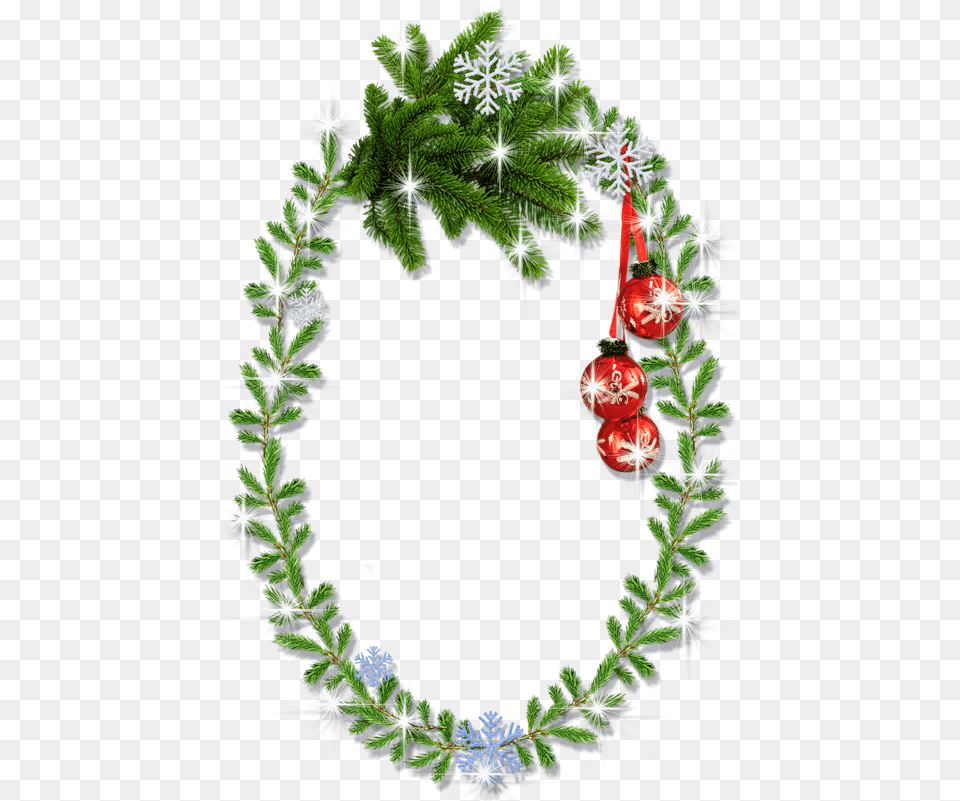 Hd Christmas Holly Borders And Frames Oval Christmas Frame, Wreath, Plant Free Png Download